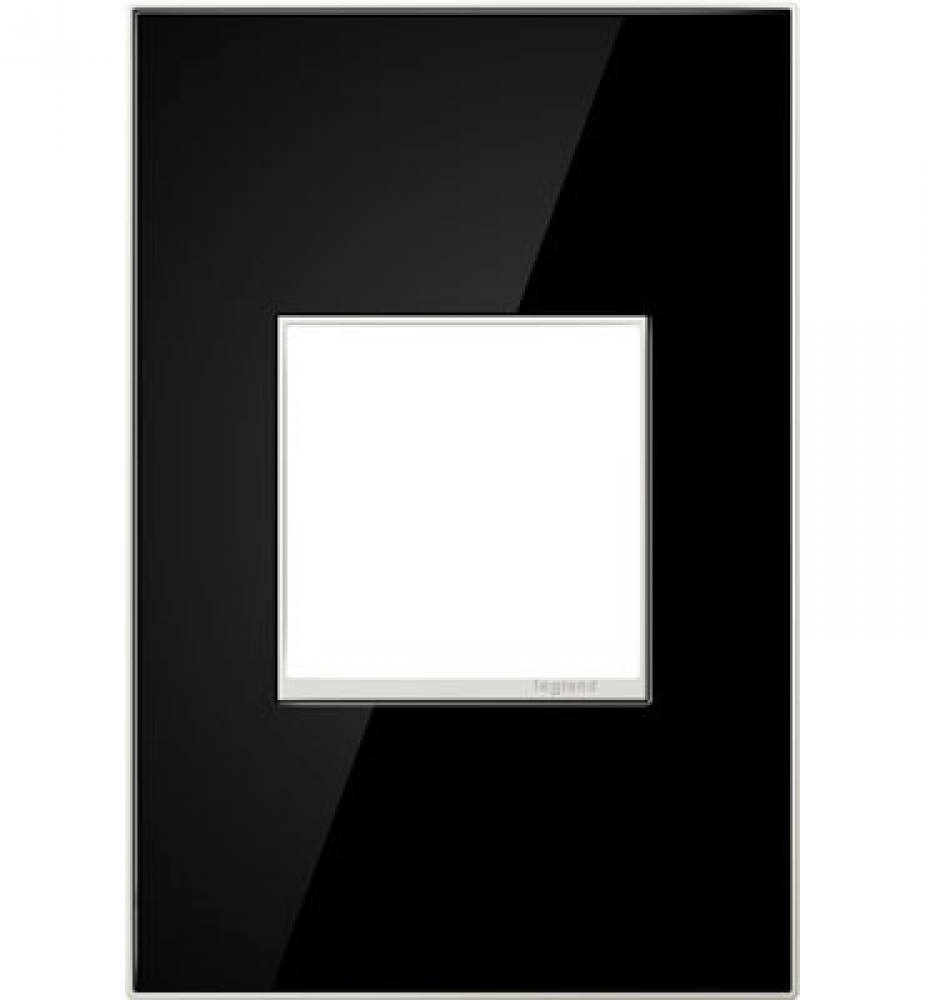 adorne® Mirror Black One-Gang Screwless Wall Plate