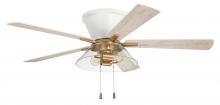 Craftmade IST52WSB5 - 52" Insight White/SB Finish, White/Washed Oak Blades, Integrated Light kit Included