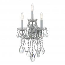 Crystorama 4423-CH-CL-SAQ - Maria Theresa 3 Light Spectra Crystal Polished Chrome Sconce