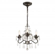 Crystorama 4534-EB-CL-S - Paris Market 3 Light Swarovski Strass Crystal English Bronze Mini Chandelier