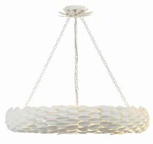 Crystorama 538-MT - Broche 8 Light Matte White Chandelier