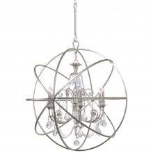 Crystorama 9219-OS-CL-S - Solaris 6 Light Swarovski Strass Crystal Olde Silver Sphere Chandelier