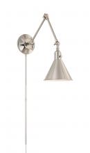 Crystorama MOR-8801-PN - Morgan 1 Light Polished Nickel Task Sconce