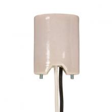 Satco Products Inc. 80/2093 - Keyless Porcelain Mogul Socket, Mounting Screws Held Captive, 2 Wireways, 1/2" Strip Leads