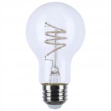 Satco Products Inc. S11521 - 6 Watt LED; Reminiscent; Flex Gray Coil Filament; A19; Medium Base; 2700K CCT; Clear; 120 Volt