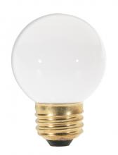 Satco Products Inc. S4541 - 25 Watt G16 1/2 Incandescent; Gloss White; 1500 Average rated hours; 180 Lumens; Medium base; 120