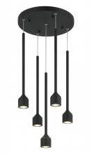 Matteo Lighting C35405MB - 5 LT "LUMENAGIO" MATTE BLACK LED GU 10W PENDANT