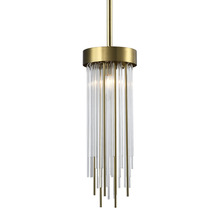 ZEEV Lighting MP40047-1-AGB - 1-Light 6" Round Aged Brass Convertible Flush Crystal Mini-Pendant Light