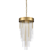 ZEEV Lighting P30008-4-AGB - 4-Light 12" Round Aged Brass Convertible Flush Crystal Chandelier