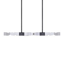 ZEEV Lighting PL11348-LED-49-2x2-SBB - LED 3CCT 4-Light 49" Unique 2"x2" Carved Crystals Luxury Satin Brushed Black Linear Pend