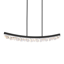 ZEEV Lighting PL11620-LED-56-SBB - LED 3CCT 57" Unique Curved Crystal Satin Brushed Black Linear Pendant Light