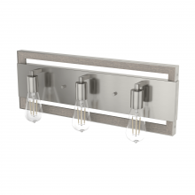  19863 - Hunter Woodburn Brushed Nickel 3 Light Bathroom Vanity Wall Light Fixture