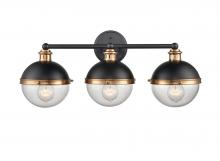  4253-MB/AB - Ellmira 3-Light Vanity Matte Black/ Aged Brass