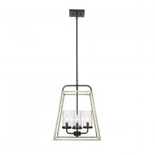 Millennium 3004-MB/GW - Bonnie 4-Light Pendant light Matte Black Grey Wood