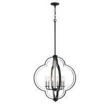 Millennium 3476-MB/BN - 6-Light Pendant light Matte Black/Brushed Nickel