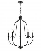  98005-MB - Senoia 5-Light Chandelier Ceiling Light Matte Black