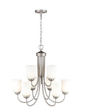  9809-SN - Ivey Lake 9-Light Chandelier Ceiling Light Satin Nickel