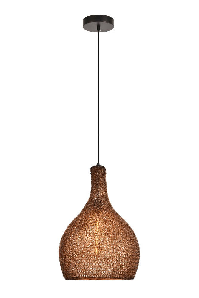 Finola Collection Pendant D13.0&#39;&#39; H20.5 Lt:1 Black and Coffee Finish