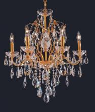  2016D24G/RC - St. Francis 6 Light Gold Chandelier Clear Royal Cut Crystal