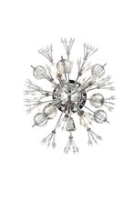 Elegant 2500W19C - Vera 19 Inch Crystal Starburst Wall Sconce in Chrome