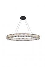 Elegant 3503D36BK - Monroe 36 Inch LED Oval Single Pendant in Black