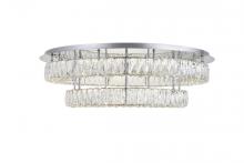 Elegant 3503F33L2C - Monroe LED Light Chrome Flush Mount Clear Royal Cut Crystal