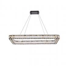 Elegant 3504D42L1BK - Monroe 42 Inch LED Single Rectangle Pendant in Black