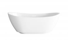 Elegant BT10367GW-WHT - 67 inch Soaking Bathtub in Glossy White with Polished White Trim