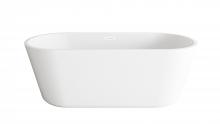 Elegant BT10665GW-WHT - 65 inch Soaking Bathtub in Glossy White with Polished White Trim