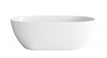 Elegant BT10767GW-WHT - 67 inch Soaking Bathtub in Glossy White with Polished White Trim