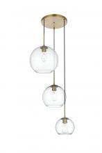 Elegant LD2218SG - Baxter 21 inch Pendant Clear Shade in Satin Gold