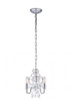 Elegant LD5019D9C - Karter Collection Pendant D9.5 H12.2 Lt:3 Chrome Finish