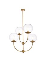 Elegant LD652D30BR - Lennon 31.5 Inch Pendant in Brass with Clear Shade