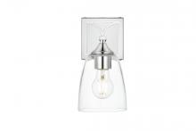 Elegant LD7309W5CH - Harris 1 Light Chrome and Clear Bath Sconce