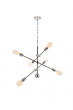 Elegant LD8007D29PN - Axel 6 Lights Polished Nickel Pendant