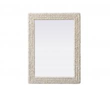 Elegant MR4A2736LN - Rectangle Cornhusk Mirror 27x36 in Linen White