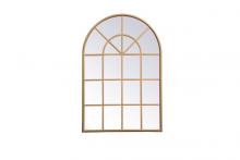 Elegant MR612842BR - Metal windowpane mirror 28 inch x 41 inch in in Brass