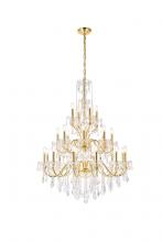  V2015G36G/RC - St. Francis 24 Light Gold Chandelier Clear Royal Cut Crystal