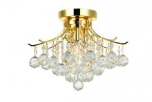 Elegant V8000F16G/RC - Toureg 3 Light Gold Flush Mount Clear Royal Cut Crystal