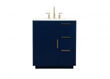 Elegant VF19430BL - 30 Inch Single Bathroom Vanity in Blue