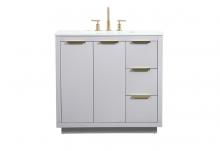 Elegant VF19436GR - 36 Inch Single Bathroom Vanity in Grey