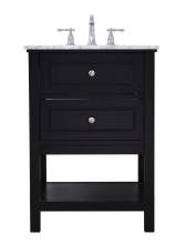 Elegant VF27024BK - 24 In. Single Bathroom Vanity Set in Black