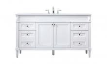 Elegant VF31860WH - 60 Inch Single Bathroom Vanity in White