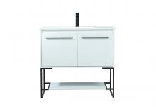 Elegant VF42536MWH - 36 Inch Single Bathroom Vanity in White