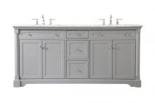 Elegant VF53072DGR - 72 Inch Double Bathroom Vanity in Grey