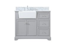 Elegant VF60242GR-BS - 42 Inch Single Bathroom Vanity in Grey with Backsplash