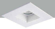 Elegant R4-589MW - 4" Square Matte White Trim with Matte White reflector