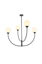 Elegant LD814D42BK - Nyomi 42 Inch Chandelier in Black