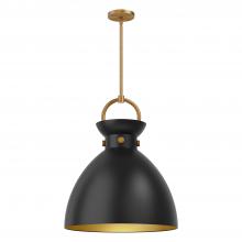 Alora Lighting PD411318AGMB - Waldo 18-in Aged Gold/Matte Black 1 Light Pendant