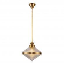 Alora Lighting PD348114VBPG - Willard 14-in Vintage Brass/Prismatic Glass 1 Light Pendant